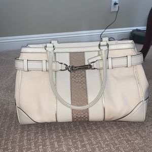 White coach shoulder bag purse satchel